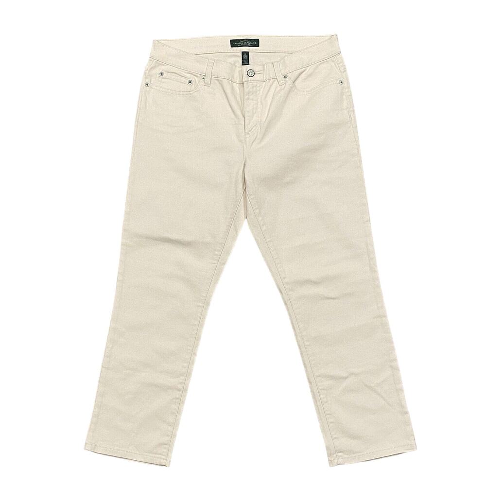 Lauren Ralph Lauren Jeans Womens Size 12 Ivory Straight Cropped